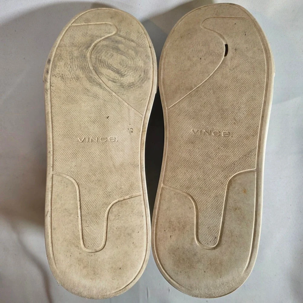 VINCE Rhea‎ Womens 9 Gray Suede Platform Sneakers Snakeskin Neutral Minimalist